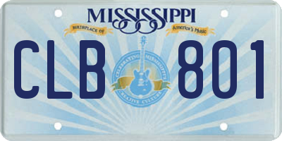 MS license plate CLB801
