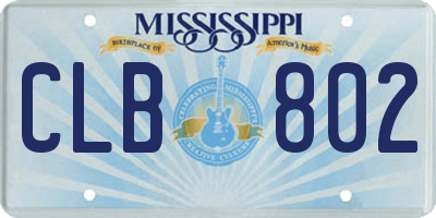 MS license plate CLB802