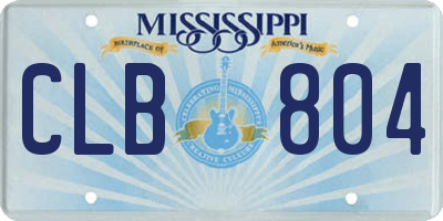 MS license plate CLB804