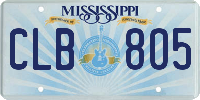 MS license plate CLB805