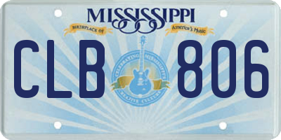 MS license plate CLB806
