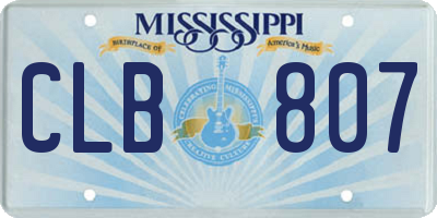 MS license plate CLB807