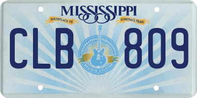 MS license plate CLB809
