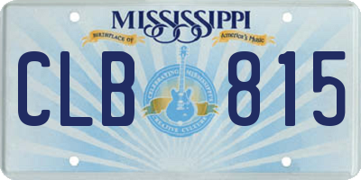MS license plate CLB815