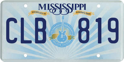 MS license plate CLB819