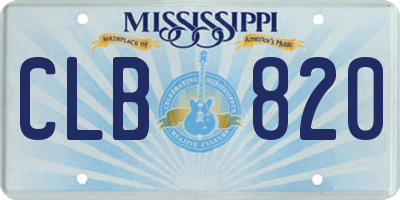 MS license plate CLB820