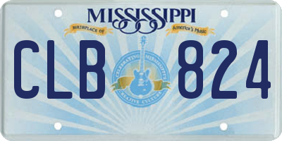 MS license plate CLB824