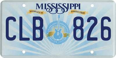 MS license plate CLB826