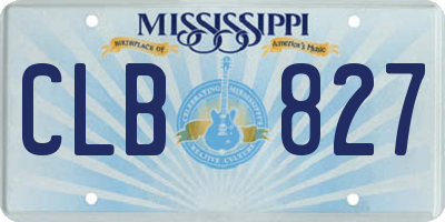 MS license plate CLB827