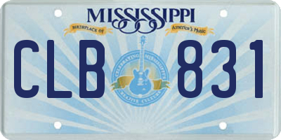 MS license plate CLB831
