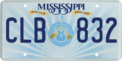 MS license plate CLB832