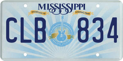 MS license plate CLB834