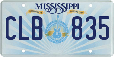 MS license plate CLB835