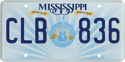 MS license plate CLB836