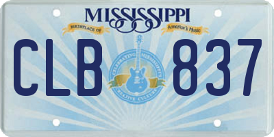 MS license plate CLB837