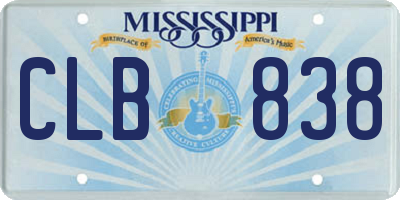 MS license plate CLB838