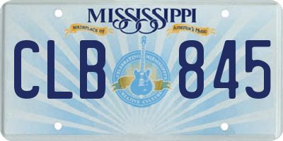MS license plate CLB845