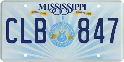 MS license plate CLB847