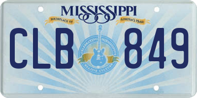 MS license plate CLB849