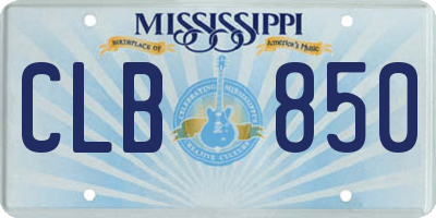 MS license plate CLB850