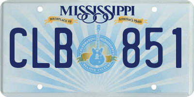 MS license plate CLB851
