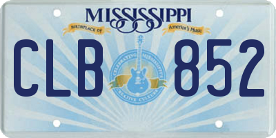 MS license plate CLB852