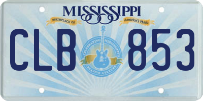 MS license plate CLB853