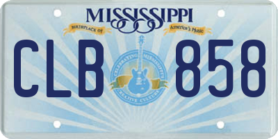 MS license plate CLB858
