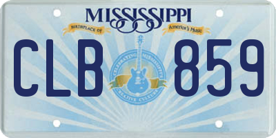 MS license plate CLB859
