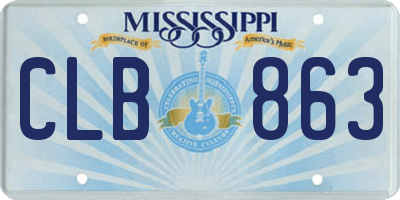 MS license plate CLB863