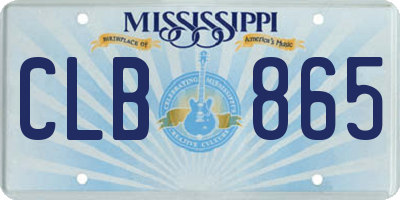 MS license plate CLB865