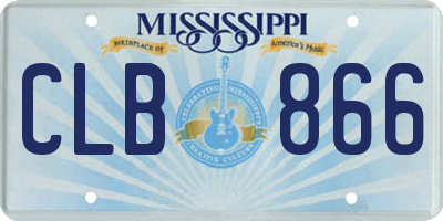 MS license plate CLB866