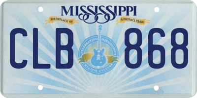 MS license plate CLB868