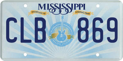 MS license plate CLB869