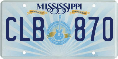 MS license plate CLB870