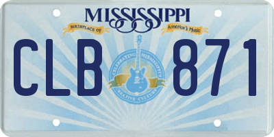 MS license plate CLB871