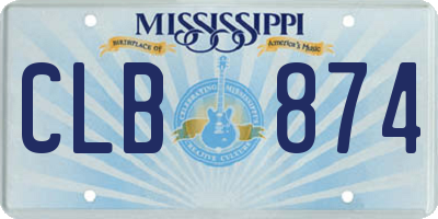 MS license plate CLB874