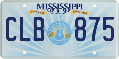 MS license plate CLB875