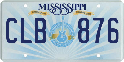 MS license plate CLB876