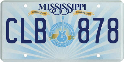 MS license plate CLB878