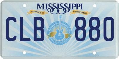 MS license plate CLB880