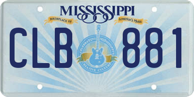 MS license plate CLB881