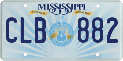 MS license plate CLB882