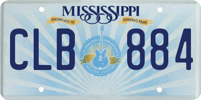 MS license plate CLB884