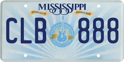 MS license plate CLB888