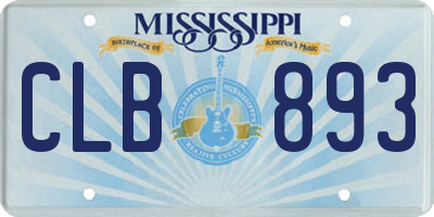 MS license plate CLB893