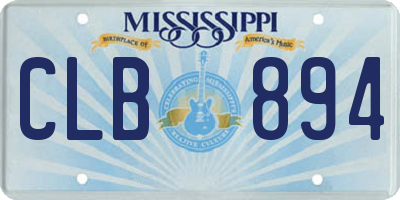 MS license plate CLB894