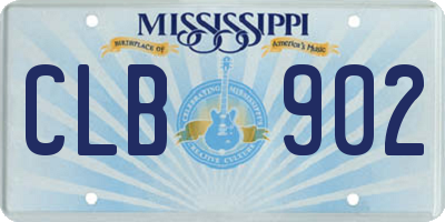 MS license plate CLB902