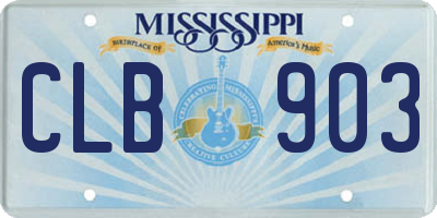 MS license plate CLB903