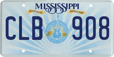 MS license plate CLB908